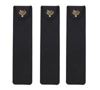 Kznifmk 3X Leather Pen Pouch Holder Single Pencil Bag Pen Case with Snap Button for Rollerball Fountain Ballpoint Pen-Black