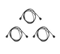 Kznifmk 3X LED Strips RGB 4 Pin Female to Female Connector Extension Cable Black 1M