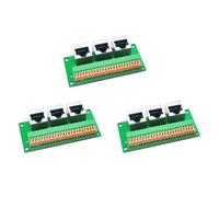 Kznifmk 3X RJ45 Female Breakout Board,Solderless RJ45 to 8Pin Quick Spring Terminal,Three Ways RJ45 Female Connector