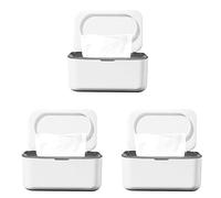 Kznifmk 3X Wet Wipe Dispenser,Baby Napkin Storage Box Holder Container Dust-Proof Wet Tissue Box for Home, Office (Gray)