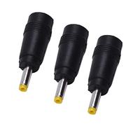 Kznifmk 3X Yellow Tip 4.0X1.7 mm Male Plug to 5.5X2.1mm Female Jack DC Power Connector Black