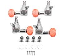 Kznifmk 4 Pcs Guitar String Tuning Pegs 2R&2L Acoustic Guitar Tuning Peg Machine Heads for Ukulele Uke Parts