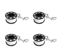 Kznifmk 4pcs 30M Scuba Diving Spool Finger Reel with Stainless Steel Double Ended Hook SMB Equipment Cave Dive