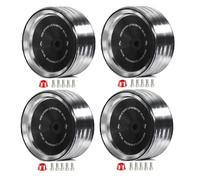 Kznifmk 4Pcs/Set 1.9 Inch Metal Retro Mirror Wheel Hub for SCX10-4 RC Car Modification Accessories Universal Black A