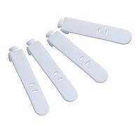 Kznifmk 4Pcs Silicone Strap Earphone Storage Tape Power Line Data Cable Tie Outside Travel Cable Organizer Strap Office Zip Ties White