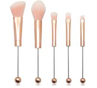 Kznifmk 5Pieces Beadable Makeup Brushes Silicone Beads DIY Makeup Cosmetic Brushes Set Beaded Brushes Kit for DIY