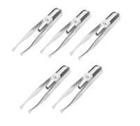 Kznifmk 5X Stainless Steel Eyelashes Eyebrow Tweezer + LED Light