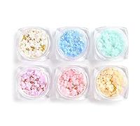 Kznifmk 6 Boxes of Light Change 3D Nail Flowers Accessories with Gold and Silver for Mixed DIY Jewelry Art Decorative Supplies