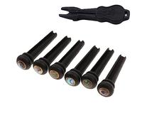 Kznifmk 6 Piece Folk Guitar String Posts Embedded Abalone Point String Nails With Nailer Easy To Use