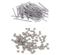 Kznifmk 60pcs Silver M2 x 40mm Round Head Screws Bolt & 100Pcs Metric M2 Hex Nuts 304 Stainless Steel Fastener