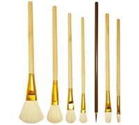 Kznifmk 7 Pack Painting Brushes Pottery Glaze Brush Watercolor Wool Paint Brush Set Pottery Tools Suitable for Students, Adults Easy Install