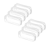 Kznifmk 8 Pcs Clear Pencil Case Big Capacity Transparent Pen Pencil Bag PVC Pen Pencil Zipper Pouches