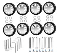 Kznifmk 8pcs Luggage Wheels Replacement Kit,Dia 2in/50mm Thick 0.47in/12mm Rubber Mute Caster Replacement Suitcase Easy Install B