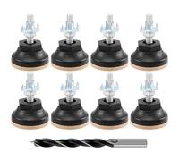 Kznifmk Adjustment Screw Furniture Feet Adjustable, 8 Pieces Metal M8 X 42 mm Adjustable Feet for Furniture, Regulating Screw Adjustment Screw with Drive-in Nuts, Lock Nuts and Metal Drills