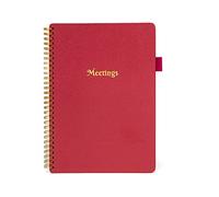 Kznifmk Agendas Planner Meeting Record Book Business Meeting Office Notebook Student Meeting Notebook Red