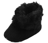 Kznifmk Baby Toddler Infant Snow Boots Soft Sole Prewalker Crib Shoes (0~6 Month Length:4.3inch US:2.5, Black)