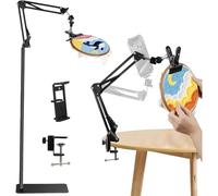 Kznifmk Black Adjustable Embroidery Hoop Stand, Hoop/Tablet/Phone Holder Floor Stand, Embroidery Stand, 360° Rotatable