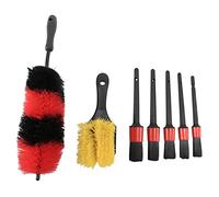 Kznifmk Car Tire Brush Detailing Brush Set for Cleans Dirty Tires Releases Dirt and Road Grime,Short Handle for Easy Scrubbing