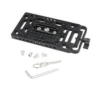 Kznifmk Cheese Plate V Mount Battery Plate with 15mm Rod Clamp One-Piece for V Lock Power Supply Plate Power Splitter Adapter