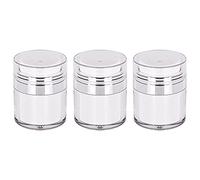 Kznifmk Cream Jar Vacuum Bottle, 50Ml Airless Pump Jar Bottles Portable Lotion Dispenser, Makeup Creams Travel Container 3Pcs