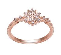 Kznifmk Cute Women'S Snowflake Rings Female Chic Dainty Rings Delicate Rings Wedding Jewelry R4-8