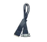 Kznifmk For M.2 to Oculink 4i Extension Cable Desktop M2 Mkey NVME to SFF8611 Adapter Cord PCIe 4.0 X4 Gen4 Silver Plated 20cm