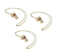 Kznifmk Gold Necklace Style, Exquisite Diamond-Encrusted Referee Whistle, Cute Rhinestone Whistle, Metal Whistle