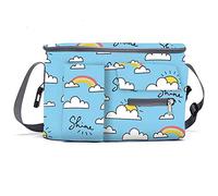 Kznifmk Large Capacity Baby Stroller Organizer Bag Diaper Bag Hook Baby Carriage Nursing Storage Pram Bag-Blue Clouds