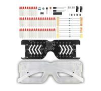 Kznifmk Light Up Glasses Soldering Practice Kit Sound Activated LED Eyeglasses DIY Electronics Kit for Learning Project A