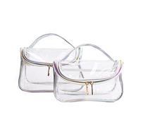 Kznifmk Makeup Protective Cover Mini Female Protective Cover Pvc Transparent Wash Bag Large Capacity Portable Cosmetic Bag Waterproof Travel Storage Bag