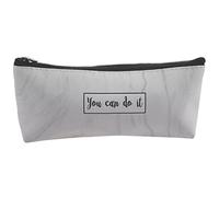 Kznifmk Marble Cosmetic Bag, Pen Holder Makeup Bag Organizer Canvas Pencil Pouch Zipper Stationery Purse Cute Wallet Portable Cosmetic Bags Travel Brush Storage Case(Grey)