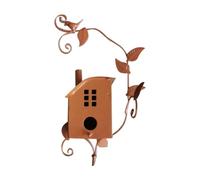 Kznifmk Metal Bird House with Pole Bird Feeder Bird House Pole Bird House Bracket for Outdoors, Yards, Parks