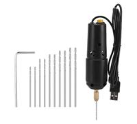 Kznifmk Mini Drill for Jewelry Making, Electric USB Drill Set with 10 0.8 to 1.2mm Drill Bits for Resin Casting Drilling