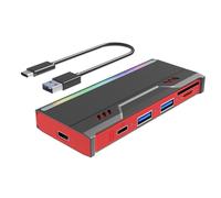 Kznifmk Multifunctional M.2 Hard Drive Enclosure Supports TF/S D Card NVME/NGFF Protocol Solid State Drive Enclosure Easy Install Easy to Use -B