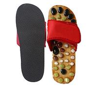 Kznifmk Natural Pebble Stone Foot Massager Slippers Reflexology Care Blood Activating Foot Acupuncture Point Massage Shoes L