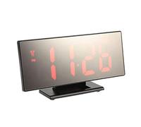 Kznifmk New Upgrate Digital Alarm Clock LED Mirror Clock Multifunction Snooze Display Time Night Led Table Desktop Alarm Clock（red）