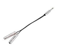 Kznifmk PRO 6.35mm 1/4 inch Stereo Jack Splitter Cable Adapter Lead Plug to 2 x Sockets