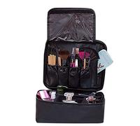Kznifmk Professional Large Makeup Bag Cosmetic Case Storage Handle Organizer Travel Kit-Black Brush Bag