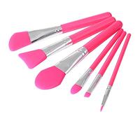 Kznifmk Red 6Pcs/Set Silicone Makeup Brush Professional Mask Foundation Cream Concealer Eyeshadow Brush Cosmetic Brush Make Up Tool
