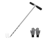 Kznifmk Solid Stainless Steel Soil Probe Rod, Adjustable 17-32-48 Inch, Septic Tank Probe Rod, Ground Probe with T-Handle