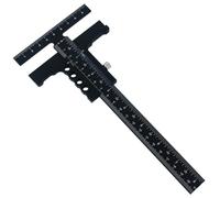 Kznifmk T Ruler Metal Slider Ruler Accurate Woodworker Edge Ruler Angle Measurement Scribe Tool Woodworking Practical CarpenterA