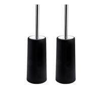 Kznifmk Toilet Brush and Holder, 3 Pack Toilet Brush with 304 Stainless Steel Long Handle, Toilet Bowl Brush Black