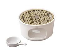 Kznifmk Warmer Ceramic Tea Stove Samovar Candle Camping Portable Tea Stove Travel Outdoorflat Catering Tea Heater