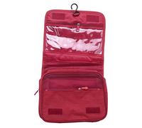 Kznifmk Wine Red Hanging Travel Big Cosmetic Toiletry Bag Women Men Necessary Make Up Beauty Vanity Cases Organizer Accessory Storage Wash Pouch
