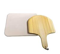 Kznifmk Wooden Pizza Board Round with Hand Pizza Baking Tray Pizza Stone Cutting Board Platter Pizza Cake Thickened Paragraph