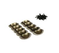 KZPA 10 Pack Semi-Circle Drawer Pulls, Antique Cabinet Handles, Vintage Dresser Knobs for Kitchen Cabinet, Drawer, Furniture with Screws (Antique Bronze