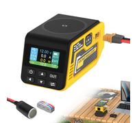 Kzreect 300W Adjustable DC 2-30V Voltage Regulator Compatible with DeWalt 18V/20V Battery XT60 Output, 100W Type-C, 18W USB-A, 15W Wireless Charger, LCD Display (Battery Not Included)