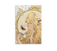 KZXBOCXHV Alphonse Mucha Poster Canvas Wall Art Home Prints Canvas Print Home Gym Office Wall Bedroom Decorative Retro Wall Color Wall Decoration08x12inch(20x30cm) Unframe-style