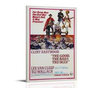KZXBOCXHV The Good, The Bad,the Ugly Movie Poster Posters Premium Canvas Wall Art for Bedroom Living Room And Anime Lounge Decor 24x36inch(60x90cm) Frame-style