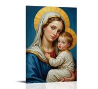KZXBOCXHV Virgin Mary Poster Canvas Wall Art Home Prints Canvas Print Home Gym Office Wall Bedroom Decorative Retro Wall Color Wall Decoration08x12inch(20x30cm) Frame-style